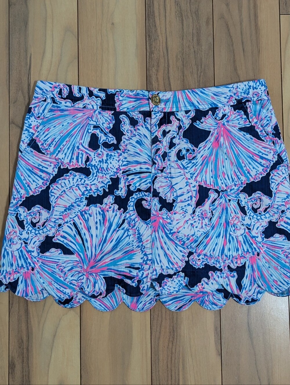 EUC! Lilly Pulitzer Colette Skort Deep Sea Navy Shells Bells Size 6